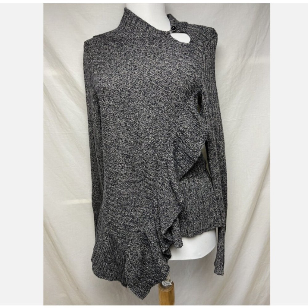 Knitted & Knotted Asymmetric Cascading Ruffle Sweater by Anthropologie